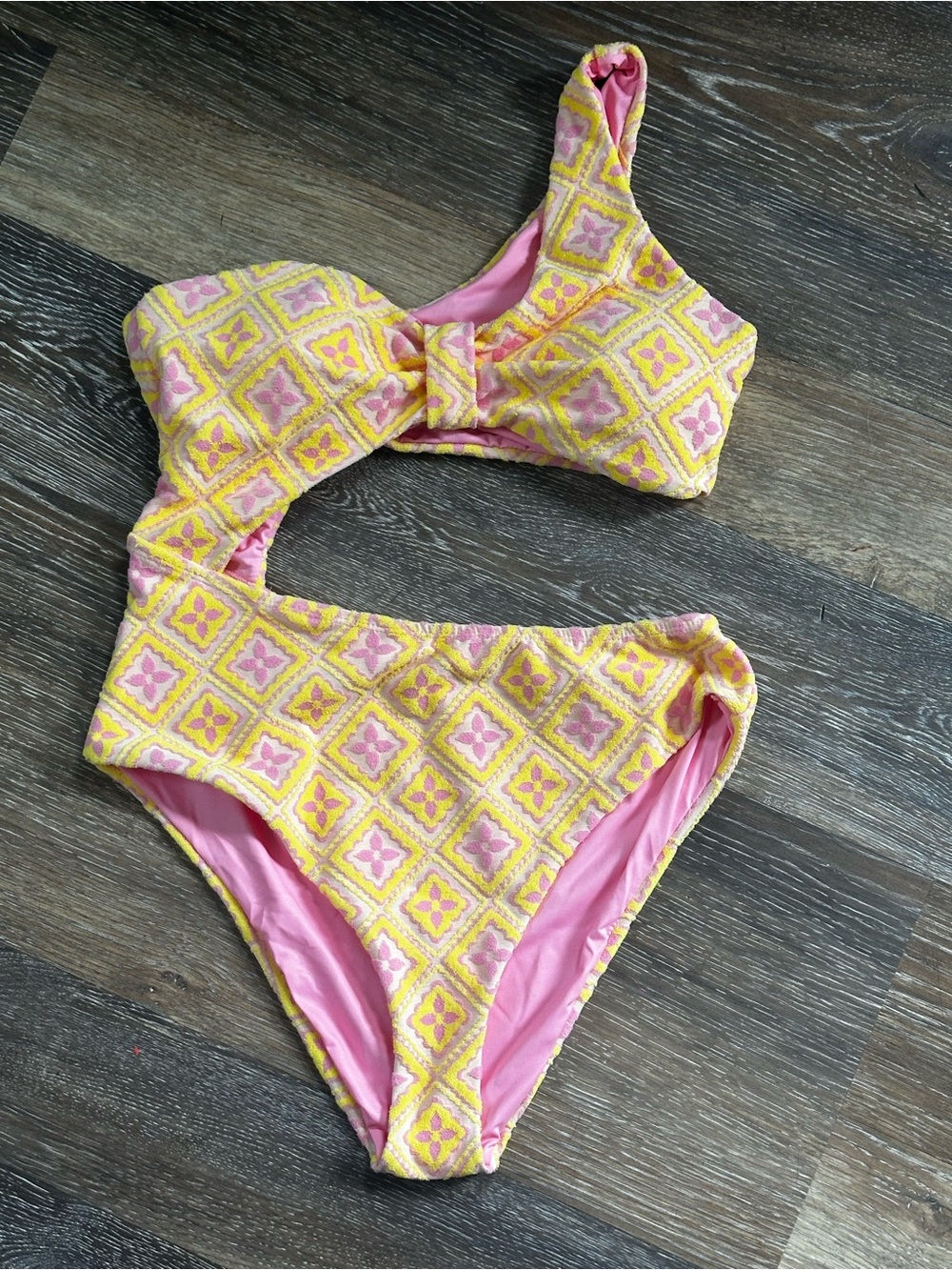 Pink Lily Yellow & Pink Women’s Bathing suit